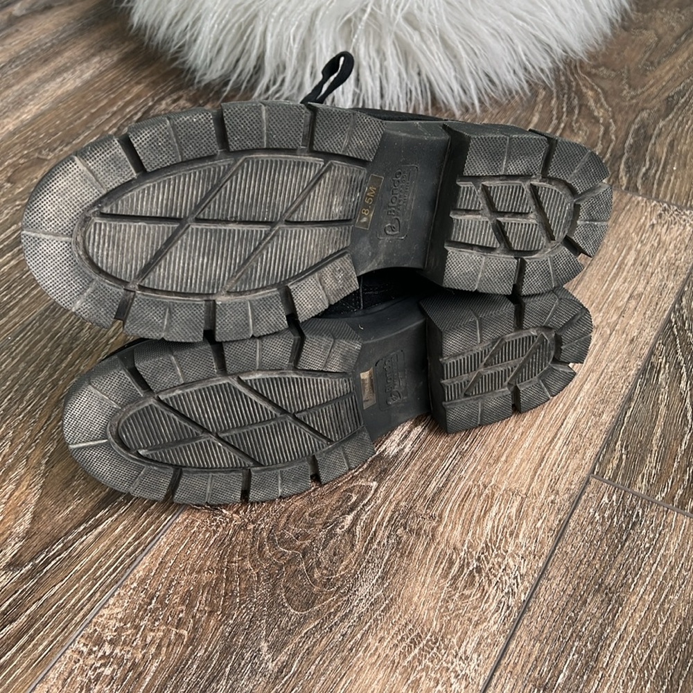 Blondo Black Combat Moto Boots with Rugged Sole - Picture 13 of 14